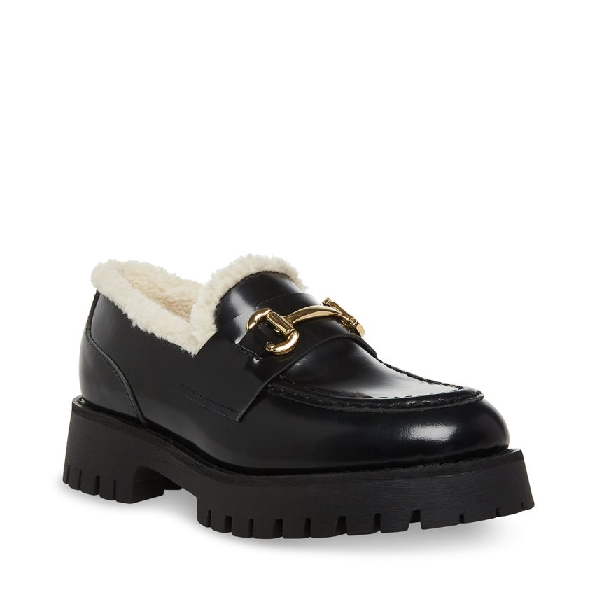 Zapatos Plataforma Steve Madden Lando-f Cuero Mujer Negras | ES ONE389